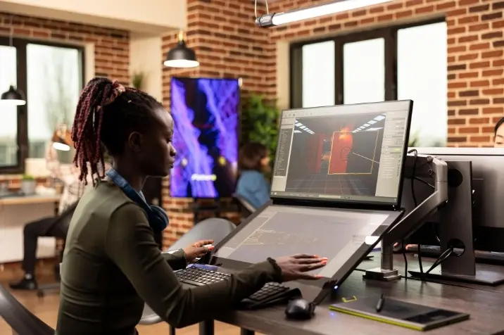Designer working on a screen