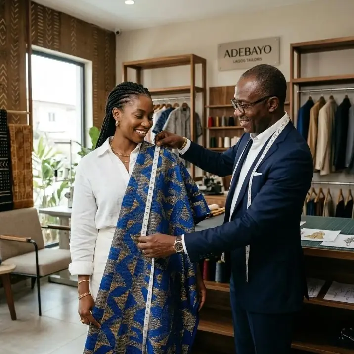 Tailor fitting fabric for a client