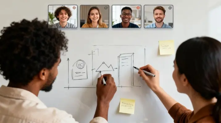 Planning a project on a whiteboard